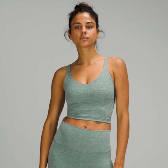 Lululemon Heather Green Align Padded Tank -Size 2 - Picture 3 of 16